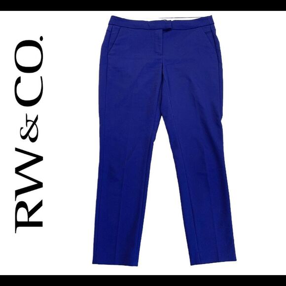 RW&CO blue cigarette slim ankle pants Sz 6 - Picture 10 of 10